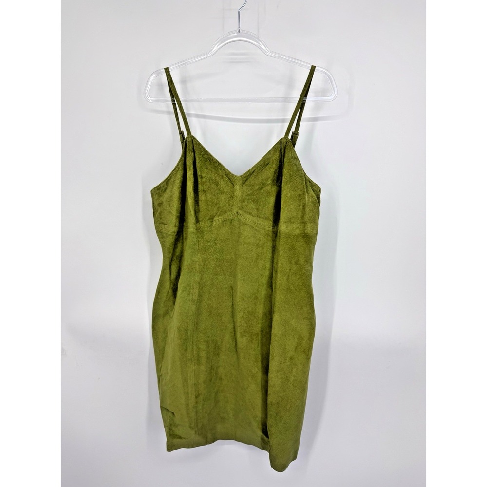 Vintage NWT $299 Newport News 100% Leather Suede Dress Size 8 Y2K 90s Funky‎
